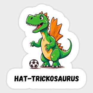 Hat-trickosaurus Dino Playing Soccer Sticker